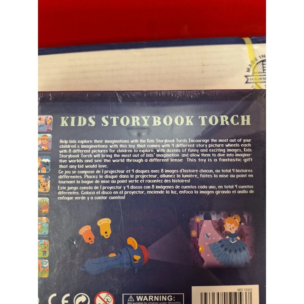 Mideer Kids Storybook Torch Night Light Projector Bedtime Toy Story Reels New